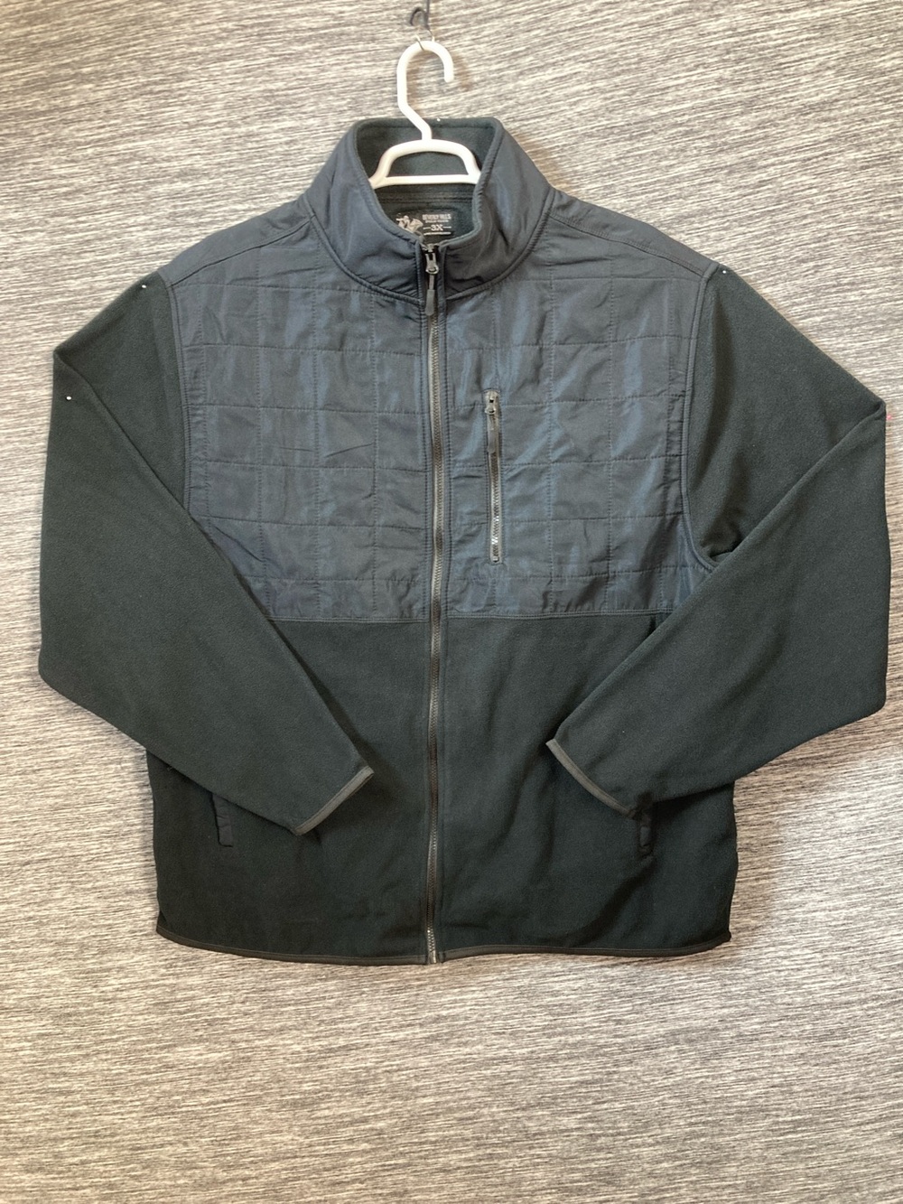 Beverly Hills Polo Club Black Quilted Zip-Up Fleece Jacket
